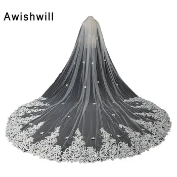 New Arrival Real Photo With Comb Lace Edge 5 Meters Wedding Veil Cathedral Ivory White Color Long Bridal Veils
New Arrival Real Photo With Comb Lace Edge 5 Meters Wedding Veil Cathedral Ivory White Color Long Bridal Veils