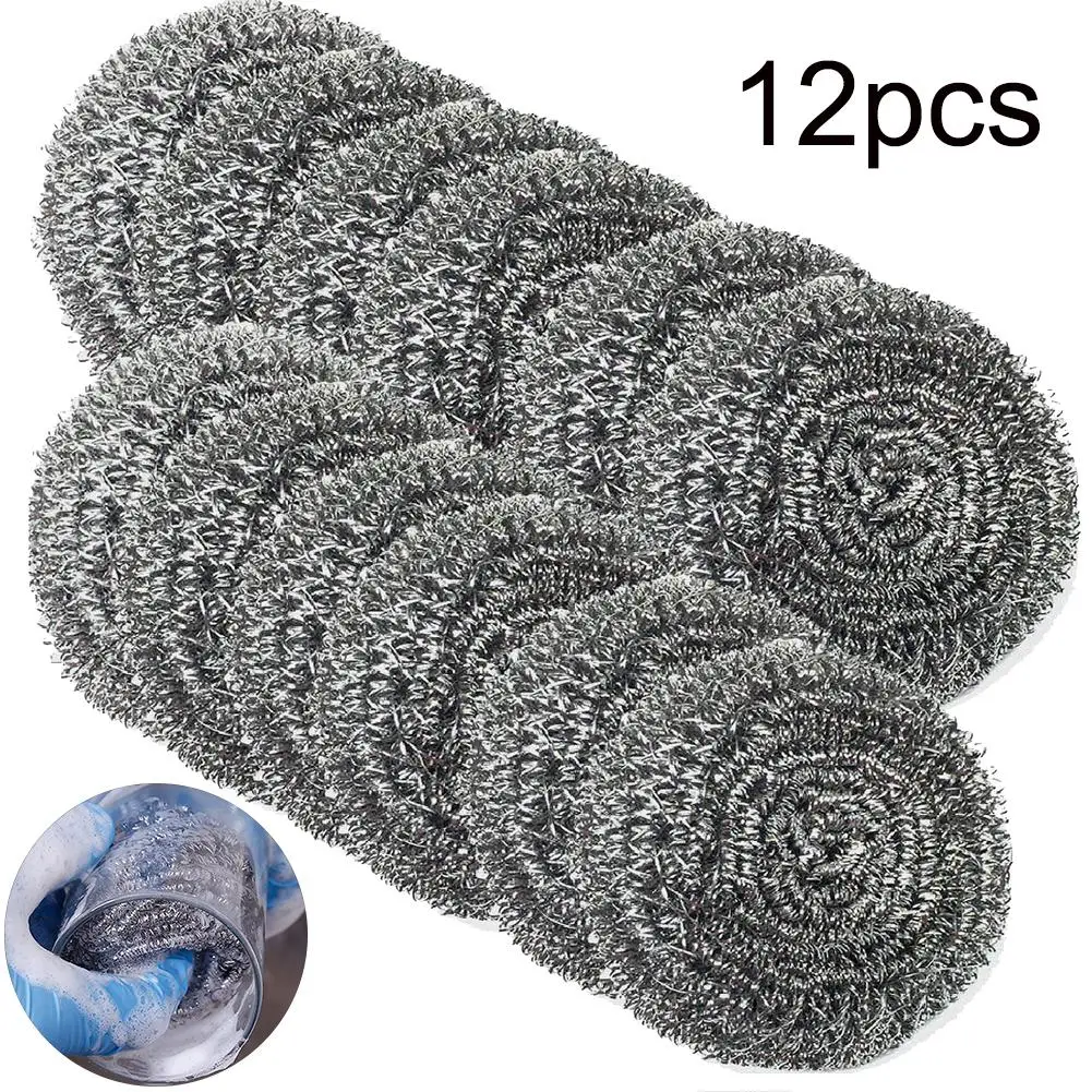 New 12Pcs Rustless Steel Balls Kettle Pan Dish Washing Brush Kitchen Cleaner Tool
New 12Pcs Rustless Steel Balls Kettle Pan Dish Washing Brush Kitchen Cleaner Tool