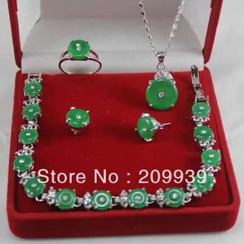 huij 001919 Natural green jade Silver Pendant Bracelet Earring Ring Jewellery set
huij 001919 Natural green jade Silver Pendant Bracelet Earring Ring Jewellery set