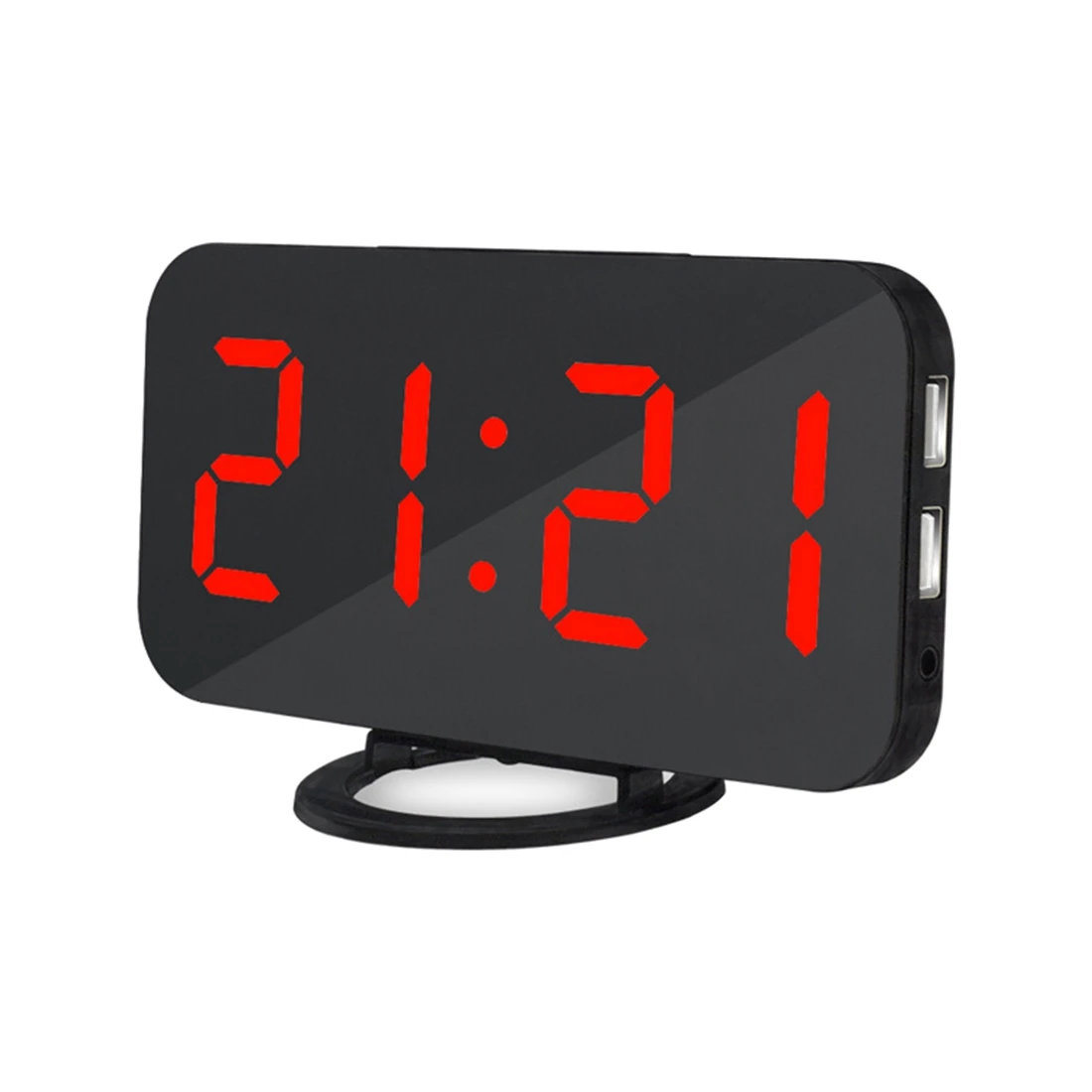 USB Easy Snooze Time Setting LED Mirror Digital Alarm Dual USB Port Charging Station Phone Charger
USB Easy Snooze Time Setting LED Mirror Digital Alarm Dual USB Port Charging Station Phone Charger