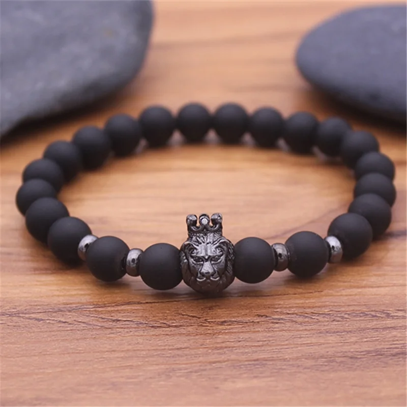 Hot Sale Fashion Couple Stone Bead Charm Bracelet Crown Lion Bracelet For Men Women Jewelry Accessories Pulseiras Drop shipping
Hot Sale Fashion Couple Stone Bead Charm Bracelet Crown Lion Bracelet For Men Women Jewelry Accessories Pulseiras Drop shipping