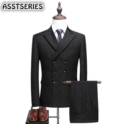 Luxury Male Suit Autumn Three-breasted Black Jacquard Gentleman Suit Plus Size 3 Piece Fashion Slim Fit Wedding Suits For Men
Luxury Male Suit Autumn Three-breasted Black Jacquard Gentleman Suit Plus Size 3 Piece Fashion Slim Fit Wedding Suits For Men