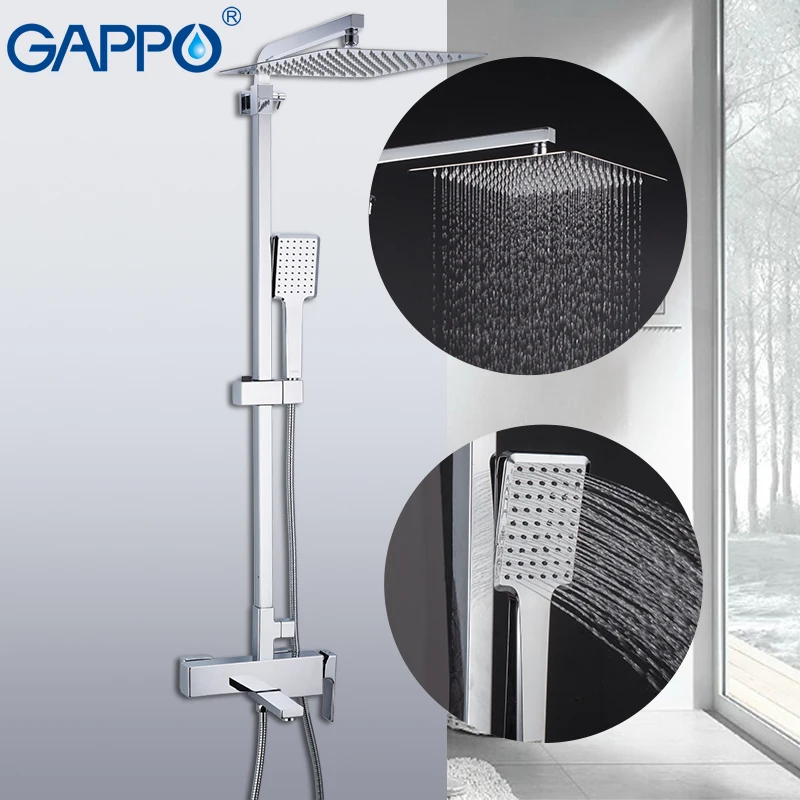 

GAPPO Bathtub Faucets torneira do anheiro chrome massage shower set bathroom rainfall mixer shower brass faucet bathtub