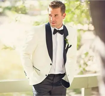 2017 High Quality Two Buttons Ivory White Groom Tuxedos Shawl Lapel Groomsmen Wedding Prom Dinner Suits (Jacket+Pants+Tie)
2017 High Quality Two Buttons Ivory White Groom Tuxedos Shawl Lapel Groomsmen Wedding Prom Dinner Suits (Jacket+Pants+Tie)