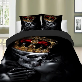 Dropshipping 3pcs Skull King Bedding Set Skeleton Queen Duvet Cover Pillow Cases Twin Full Queen King Size Bed Linen Set kiss
Dropshipping 3pcs Skull King Bedding Set Skeleton Queen Duvet Cover Pillow Cases Twin Full Queen King Size Bed Linen Set kiss