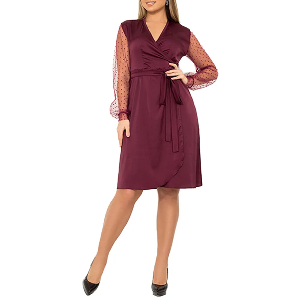 5XL 6XL Plus Size Elegant Party Dress Women Spring Autumn 2019 Long Sleeve Sexy V Neck Midi Dress Vestidos Mesh Sleeve Dresses
5XL 6XL Plus Size Elegant Party Dress Women Spring Autumn 2019 Long Sleeve Sexy V Neck Midi Dress Vestidos Mesh Sleeve Dresses