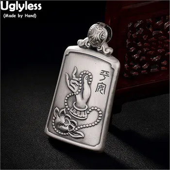 Uglyless Square Heart Sutra Pendants for Buddhists Women Real 99.9% Full Silver Buddha Hand Lotus Necklaces NO Chain Thai Silver
Uglyless Square Heart Sutra Pendants for Buddhists Women Real 99.9% Full Silver Buddha Hand Lotus Necklaces NO Chain Thai Silver