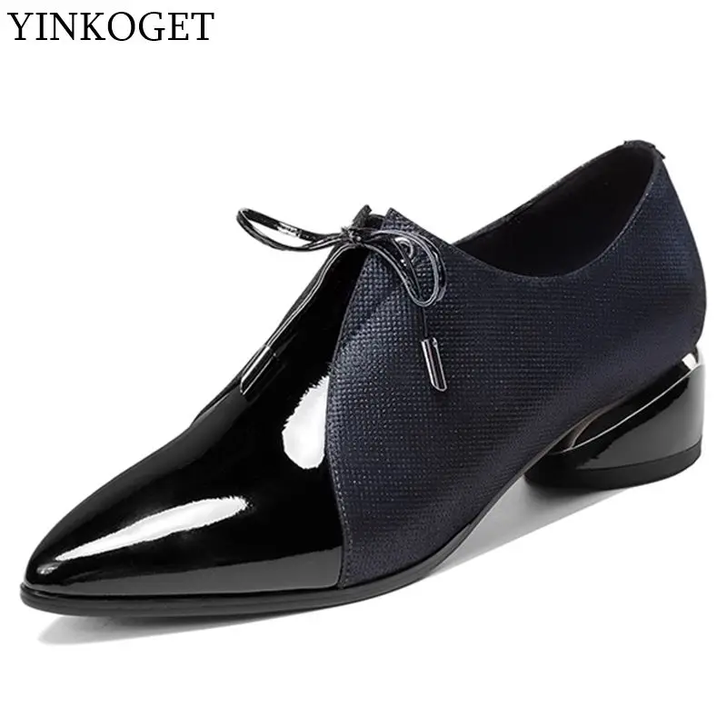 YINKOGET genuine leather fashion thick heel women heels pointed toe high heel shoes Spring Autumn sexy ladies high heels
YINKOGET genuine leather fashion thick heel women heels pointed toe high heel shoes Spring Autumn sexy ladies high heels