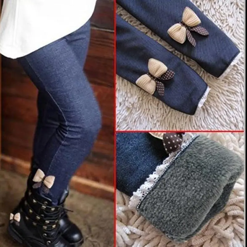 New Autumn Winter 2016 kids girls jean bow pants cotton cashmere elastic waist warm children pants girls legging
New Autumn Winter 2016 kids girls jean bow pants cotton cashmere elastic waist warm children pants girls legging