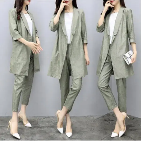 2019 New Spring Autumn Women 2 Pieces Sets Suits Cotton Linen Blazers Coat Casual ladies Pants Sets
2019 New Spring Autumn Women 2 Pieces Sets Suits Cotton Linen Blazers Coat Casual ladies Pants Sets