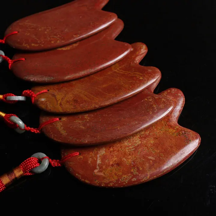 natural Red Stone Scrapping plate Multifunction massage free shipping