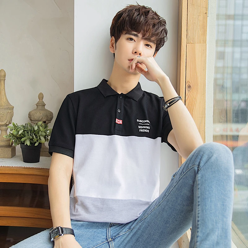 2019 Summer Men's Korean Version of The New Three-color Contrast Color Letter Printed Lapel POLO Shirt
2019 Summer Men's Korean Version of The New Three-color Contrast Color Letter Printed Lapel POLO Shirt