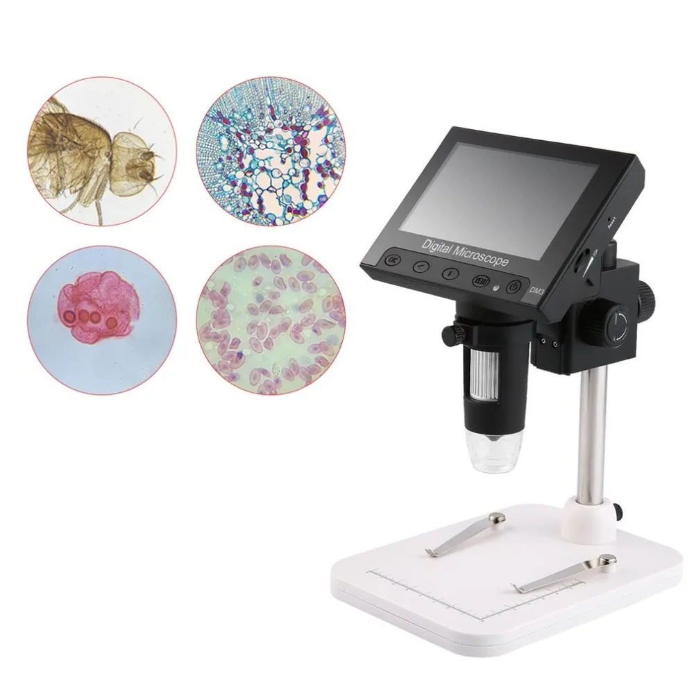 

1000X USB LCD Electronic Microscope Digital Video Microscope Camera 4.3 Inch HD OLED Endoscope Magnifying Camera LED lights