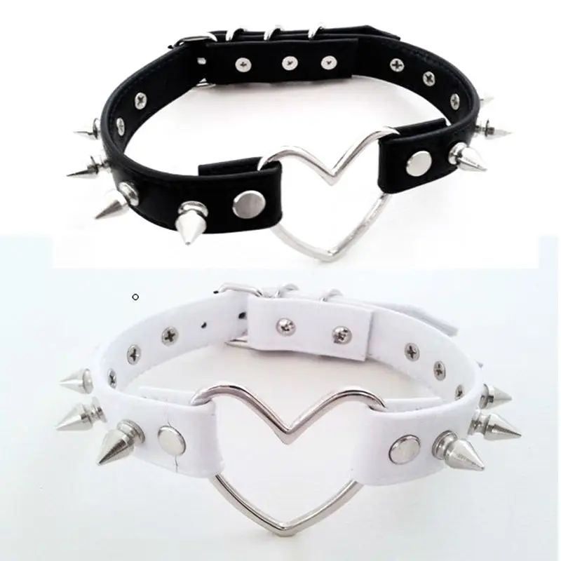 100% Handmade Harajuku Jewelry, Big Heart Leather Choker, Punk Rock Emo Studded Spikeds Collar Real Leather Collar Necklace
100% Handmade Harajuku Jewelry, Big Heart Leather Choker, Punk Rock Emo Studded Spikeds Collar Real Leather Collar Necklace