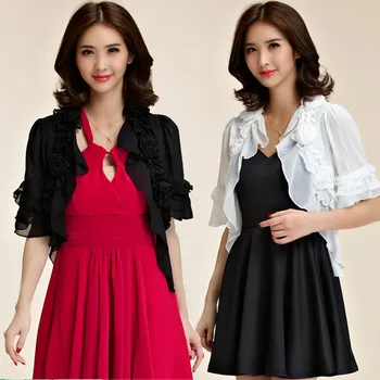 F~3XL Plus Size Sexy Elegant Flower Ruffle Outerwear Large Chiffon Tops Bolero Crop Short Asymmetrical Formal Ladies Jacket Coat
F~3XL Plus Size Sexy Elegant Flower Ruffle Outerwear Large Chiffon Tops Bolero Crop Short Asymmetrical Formal Ladies Jacket Coat