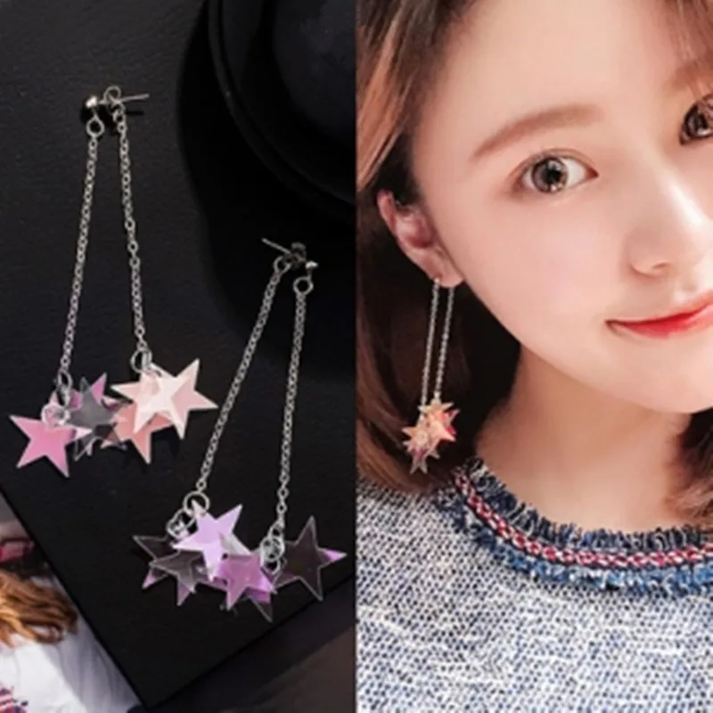 2019 new personality temperament color sequins long star earrings suitable for women's jewelry gift earrings
2019 new personality temperament color sequins long star earrings suitable for women's jewelry gift earrings
