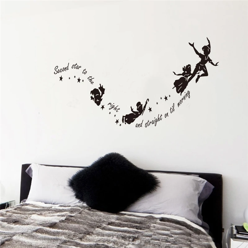 Second Star Right Fairy Wall Stickers Letters Bedroom Wall Art Decor DIY Black Vinyl Removable Tattoos
Second Star Right Fairy Wall Stickers Letters Bedroom Wall Art Decor DIY Black Vinyl Removable Tattoos