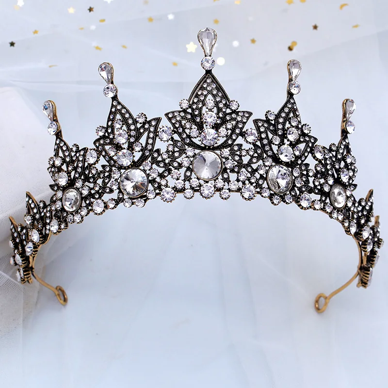 New Vintage Luxury Crystal Tiara Prom Black Gold tiara For Bride Wedding Hair Jewelry Bridal Fashion Crown Hair Accessories
New Vintage Luxury Crystal Tiara Prom Black Gold tiara For Bride Wedding Hair Jewelry Bridal Fashion Crown Hair Accessories