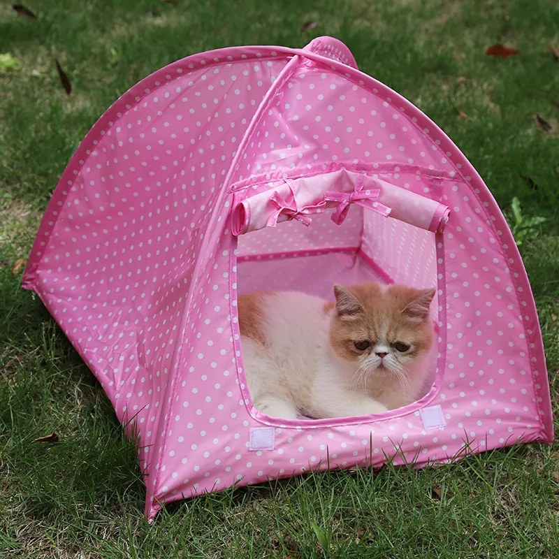 Image Foldable Dogs Cats Tent House Pets Dirt resistant Outdoor Camping Home Travel House Pet Tent Home Cat Dog Kennel Cage for Travel