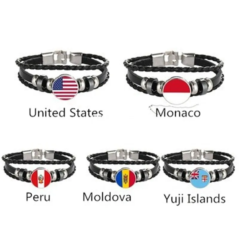 Fiji Islands, USA, Peru, Moldova, Monaco Flag Multilayer Leather Bracelet Fashion Bracelet Men and Women Jewelry
Fiji Islands, USA, Peru, Moldova, Monaco Flag Multilayer Leather Bracelet Fashion Bracelet Men and Women Jewelry