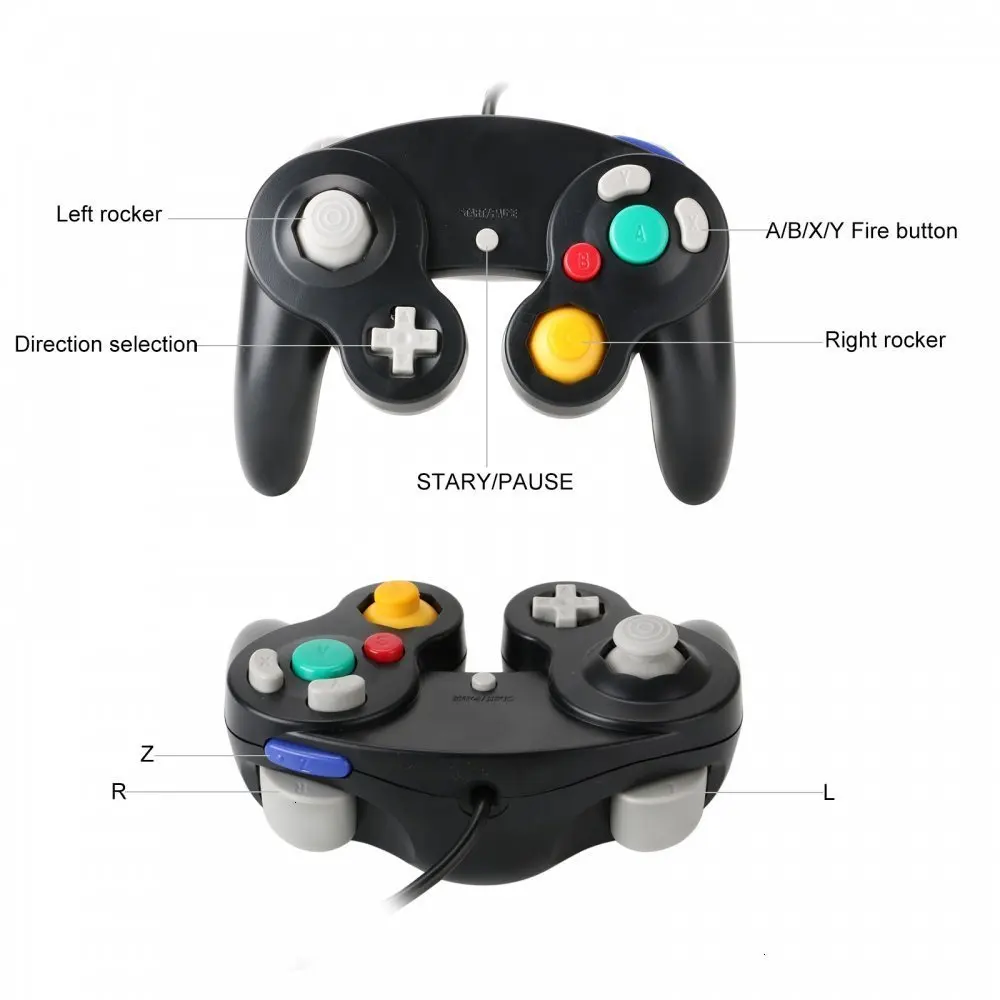 USB Wired Controller Vibration Shock Controller Joystick For Nintend Gamecube For NGC For GC For PC Computer Accessories
