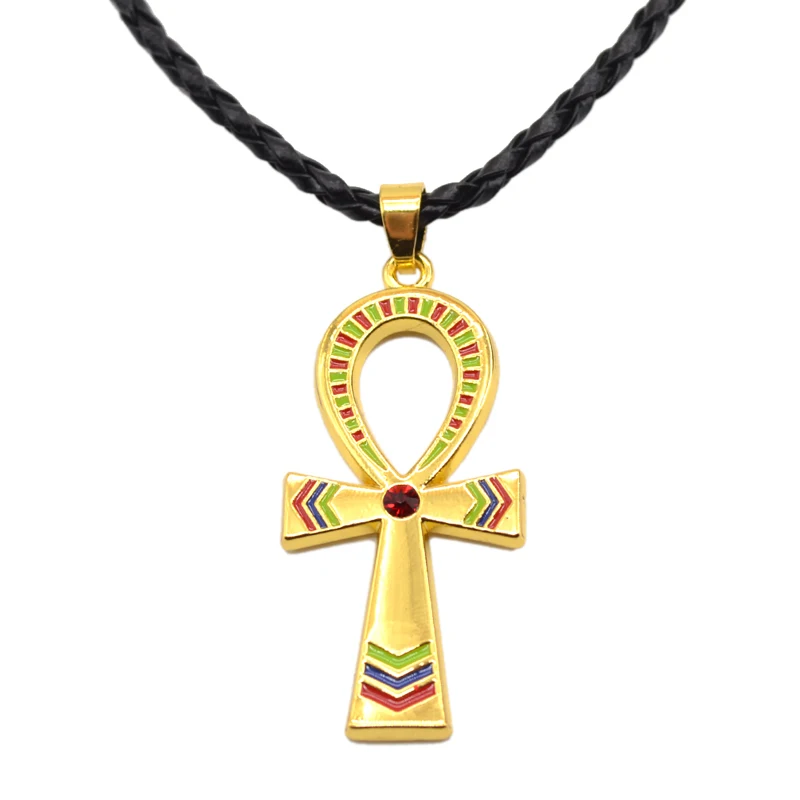 Vintage Egyptian Ankh Cross Symbol Of Life Pendant Necklace Gold Charm Crystal Ornament Black Leather China
Vintage Egyptian Ankh Cross Symbol Of Life Pendant Necklace Gold Charm Crystal Ornament Black Leather China