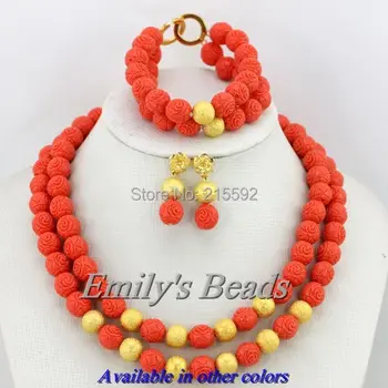 Fashionable African Costume Beads Jewelry Set Coral Beads Jewelry Set Bridal Necklace/Bracelet/Earrings Set Free Shipping CJ135
Fashionable African Costume Beads Jewelry Set Coral Beads Jewelry Set Bridal Necklace/Bracelet/Earrings Set Free Shipping CJ135