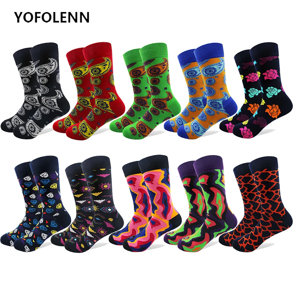 10 Pairs/lot Colored Men's Funny Socks Combed Cotton Flower Mri Diamond Paisley Pattern Long Cool Skateboard Socks Breathable
10 Pairs/lot Colored Men's Funny Socks Combed Cotton Flower Mri Diamond Paisley Pattern Long Cool Skateboard Socks Breathable