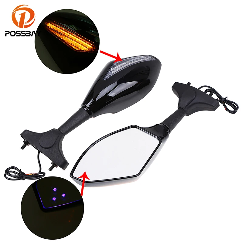 POSSBAY LED Motorcycle Mirror Rearview Turn Signal Light All In One Mirrors for Honda Yamaha Kawasaki Rear Side Moto Mirrors
POSSBAY LED Motorcycle Mirror Rearview Turn Signal Light All In One Mirrors for Honda Yamaha Kawasaki Rear Side Moto Mirrors