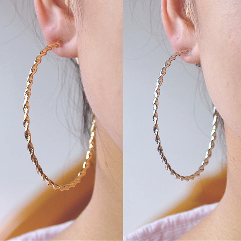 Women's Earrings Big circle gold silver thread loop Fashion jewelry with cushions do not need ear piercing Female Clips Earrings
Women's Earrings Big circle gold silver thread loop Fashion jewelry with cushions do not need ear piercing Female Clips Earrings