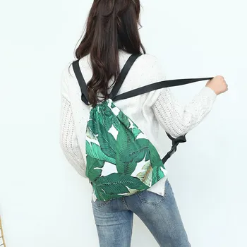 New fashion women's green leaves drawstring backpack 3D printing travel soft back ladies mochila belt bag
New fashion women's green leaves drawstring backpack 3D printing travel soft back ladies mochila belt bag