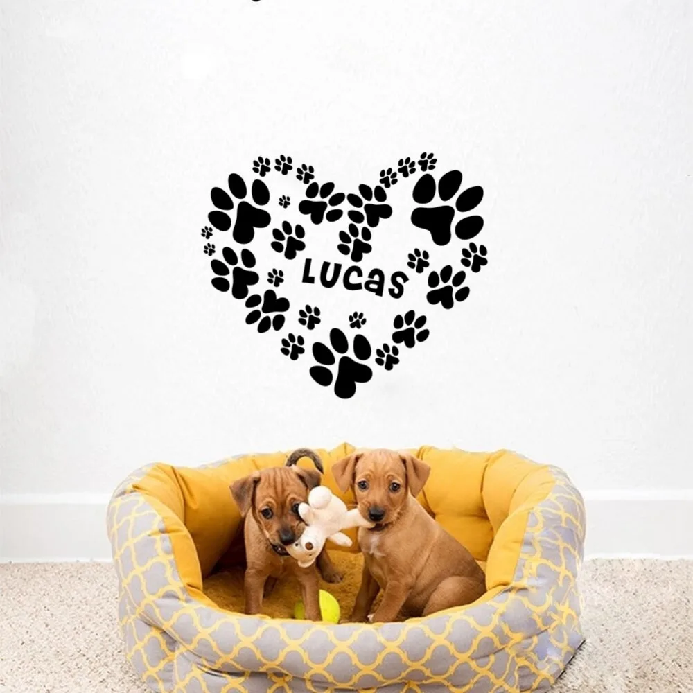 Creative Custom Dog Puppy Name with Heart Personalized Wall Stickers Vinyl Art Decals for Doghouse Decoration
Creative Custom Dog Puppy Name with Heart Personalized Wall Stickers Vinyl Art Decals for Doghouse Decoration