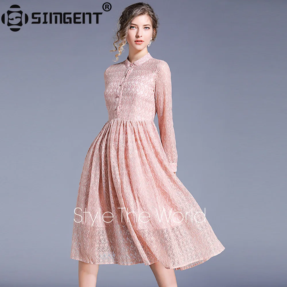 Simgent New Women Fashion Elegant Spring Long Sleeve Stand Collar Midi Lace Dress Woman Clothes 2019 Vestidos Robe Femme SG94125
Simgent New Women Fashion Elegant Spring Long Sleeve Stand Collar Midi Lace Dress Woman Clothes 2019 Vestidos Robe Femme SG94125