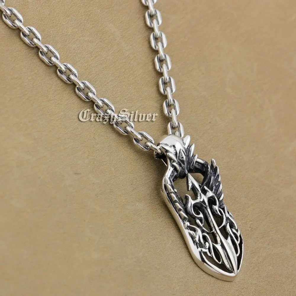 925 Sterling Silver Wing Cross Shield Biker Punk Pendan 9V102 Sterling Silver Necklace 24
925 Sterling Silver Wing Cross Shield Biker Punk Pendan 9V102 Sterling Silver Necklace 24