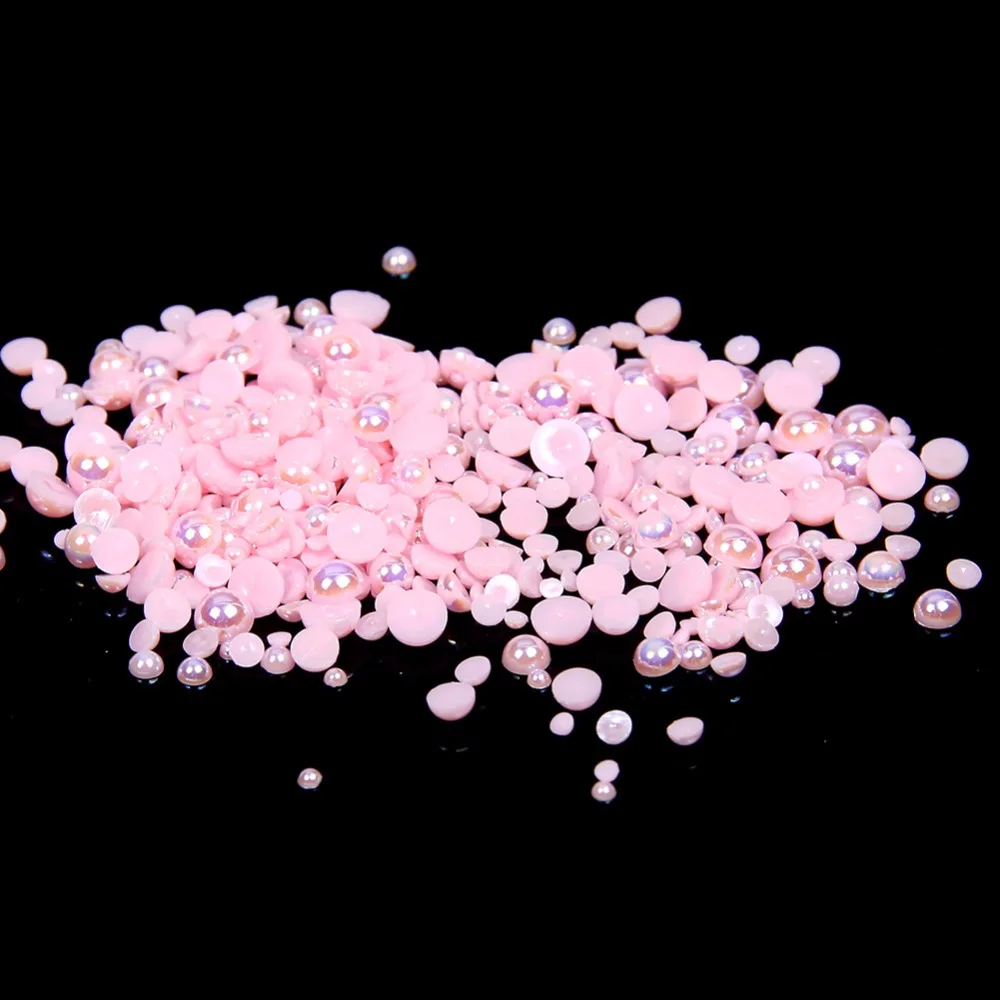 Jelly Light Pink AB 1.5mm,2mm,3mm,4mm,5mm,6mm,8mm,10mm,12mm Flat back ABS plastic round Half Pearls beads.
Jelly Light Pink AB 1.5mm,2mm,3mm,4mm,5mm,6mm,8mm,10mm,12mm Flat back ABS plastic round Half Pearls beads.