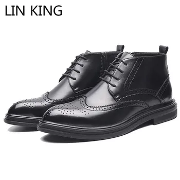 LIN KING Fashion Men Pu Leather Chelsea Boots Zipper Brogue Short Boots Pointed Toe Boots Casual High Top Botas For Male
LIN KING Fashion Men Pu Leather Chelsea Boots Zipper Brogue Short Boots Pointed Toe Boots Casual High Top Botas For Male