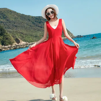 Robe Direct Selling New Cotton Polyester Seaside Holiday Dress Must Chiffon High Waisted V-neck 2018 Summer Women's Dresses
Robe Direct Selling New Cotton Polyester Seaside Holiday Dress Must Chiffon High Waisted V-neck 2018 Summer Women's Dresses