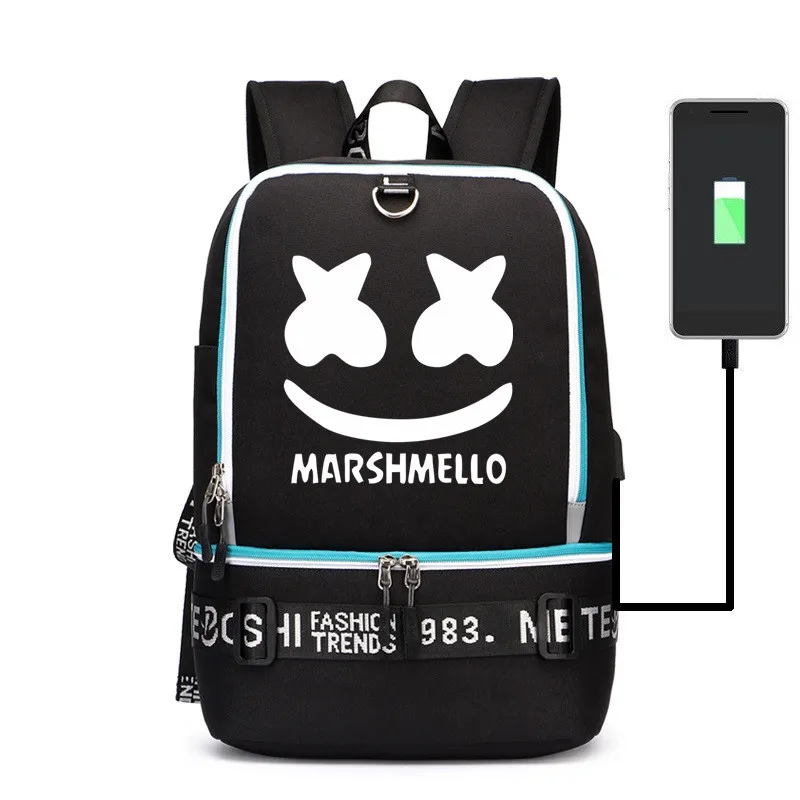 

Keep It Mello Printed USB Backpack DJ Musician hot dj Shoulder Bag Unisex Daily Ruckpack Student Satchel Halloween Cos