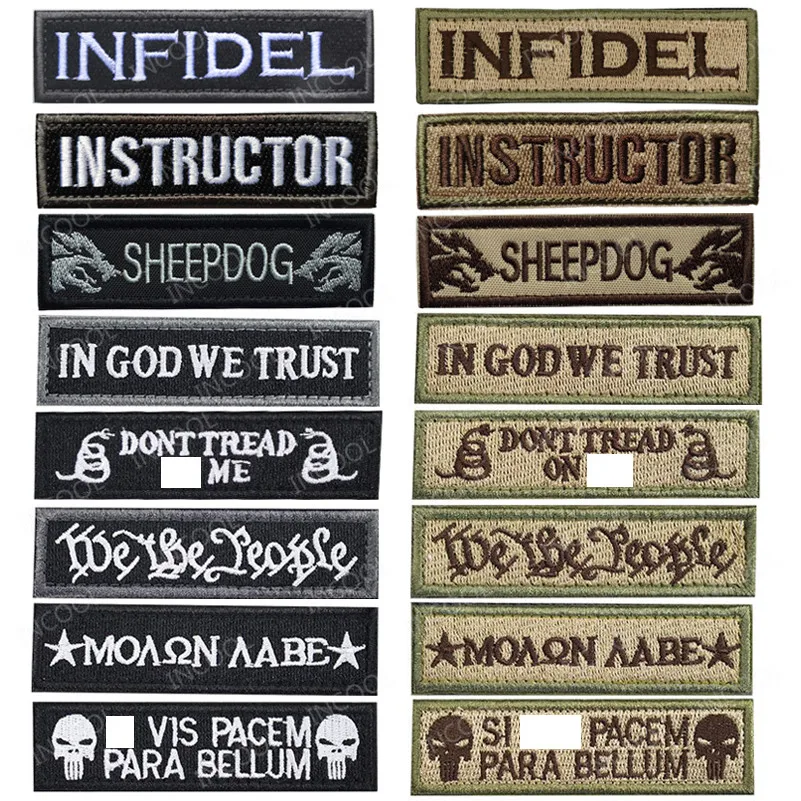 Embroidery Patch INFIDEL IN GOD WE TRUST Skull Morale Slogan Patches Military Combat Tactical Applique Emblem Embroidered Badges
Embroidery Patch INFIDEL IN GOD WE TRUST Skull Morale Slogan Patches Military Combat Tactical Applique Emblem Embroidered Badges
