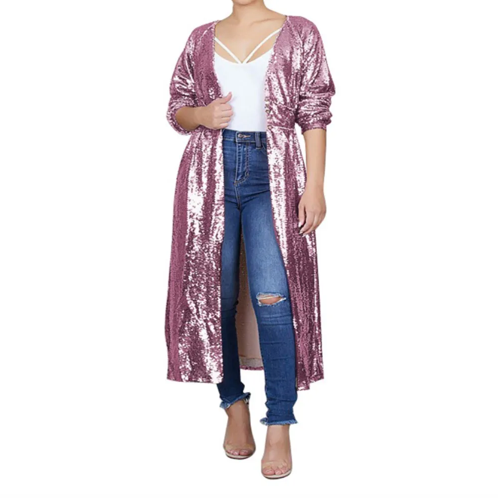 Fashion Sequin Trench Coat For Women Windbreaker Fall Winter 2018 Long Cardigan Kimono Womens Elegante Tops And Blouses
Fashion Sequin Trench Coat For Women Windbreaker Fall Winter 2018 Long Cardigan Kimono Womens Elegante Tops And Blouses