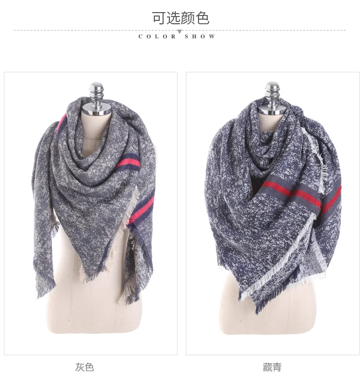 Luxury Brand Autumn Winter Scarf Women Solid Color Stitching Cashmere Blanket Warm Scarves Shawl Large Size Fashion Scarf 14