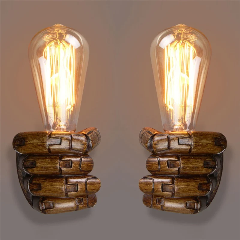 E27 Retro Wall Light Resin Vintage Edison Left/Right Fist Bedroom Restaurant Aisle Cafe Bulb Lamp Holder AI88
E27 Retro Wall Light Resin Vintage Edison Left/Right Fist Bedroom Restaurant Aisle Cafe Bulb Lamp Holder AI88
