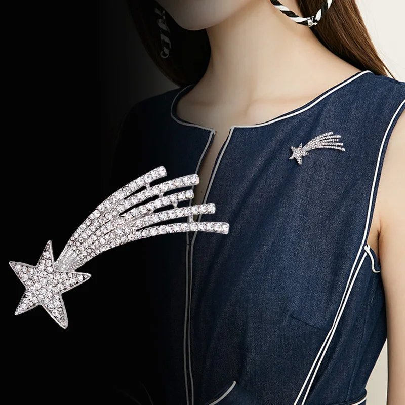 Crystal Rhinestone Meteor Star Brooch Metal Pin Women Clothing Fashion Jewelry Garment Accessory
Crystal Rhinestone Meteor Star Brooch Metal Pin Women Clothing Fashion Jewelry Garment Accessory
