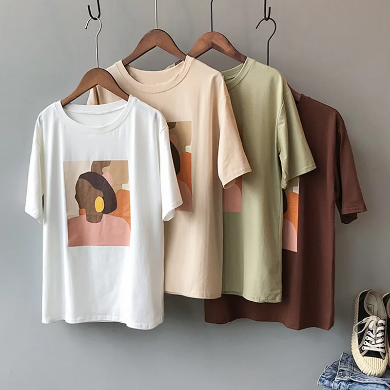 Character Painting O-neck Women T-shirts Streetwear Short Sleeve Soft Lady TShirt 2019 Summer Fashion Casual Female Tee Tops
Character Painting O-neck Women T-shirts Streetwear Short Sleeve Soft Lady TShirt 2019 Summer Fashion Casual Female Tee Tops