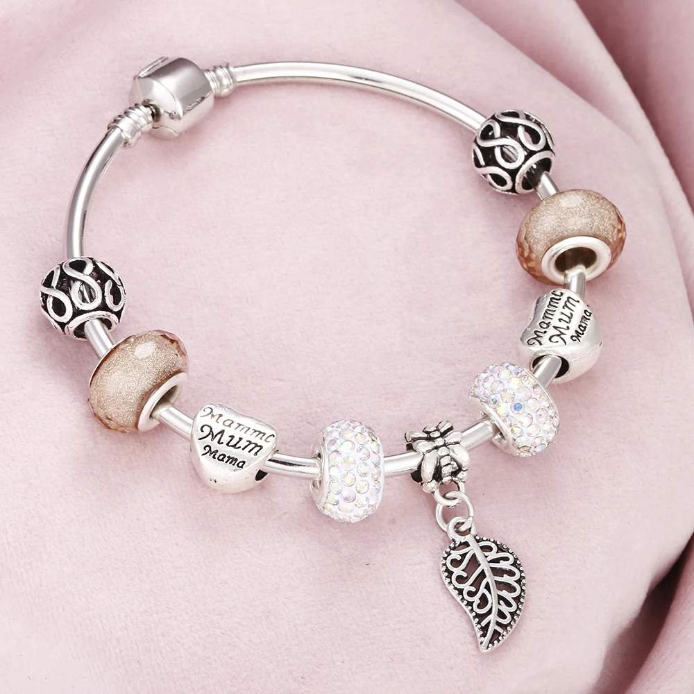 Original Design Women Bracelet Crystal Beads Leaf Pendant Smooth Silver Plated Retro Bracelets Bangles Kids Jewelry Girl Gift
Original Design Women Bracelet Crystal Beads Leaf Pendant Smooth Silver Plated Retro Bracelets Bangles Kids Jewelry Girl Gift