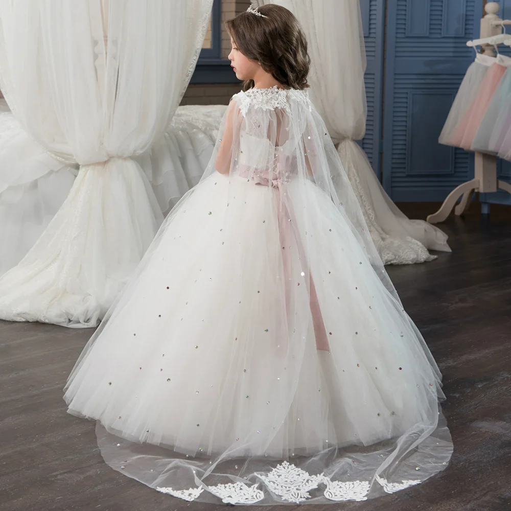 First Communion Dresses for Girls Long Sleeves Solid O-Neck Lace Ball Gown Flower Girl Dresses for Weddings Birthday Vestidos 
First Communion Dresses for Girls Long Sleeves Solid O-Neck Lace Ball Gown Flower Girl Dresses for Weddings Birthday Vestidos