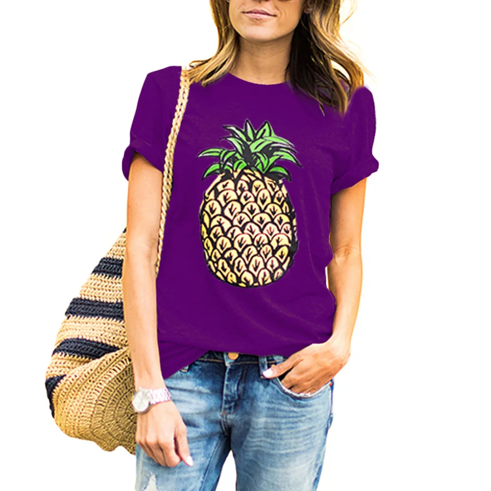 New Summer Pineapple Print Design T shirt Women Fashion Short Sleeve Tops Hot Sales Tee Lady Tshirts Camisetas Mujer
New Summer Pineapple Print Design T shirt Women Fashion Short Sleeve Tops Hot Sales Tee Lady Tshirts Camisetas Mujer