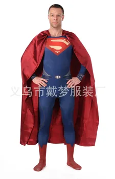 

(LP732) Red And Blue Superman Lycra Spandex Superhero Halloween Costumes Unisex Fetish Zentai Suits With Cape