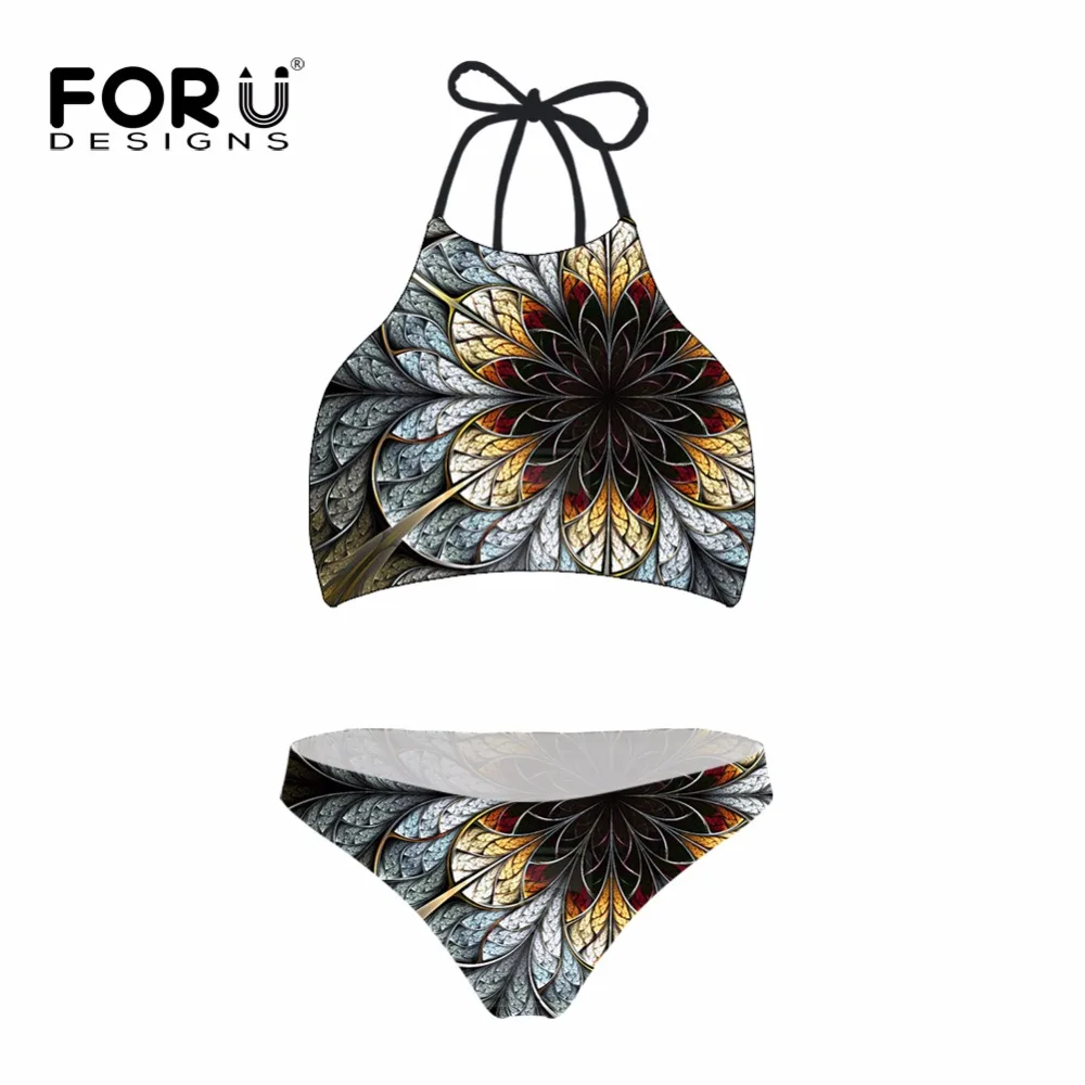 FORUDESGINS Swimsuit for Women Bikini Set Retro Floral Printing Women's Swimming Suit Swimwear Women Sexy Halter Bathing Suit
FORUDESGINS Swimsuit for Women Bikini Set Retro Floral Printing Women's Swimming Suit Swimwear Women Sexy Halter Bathing Suit