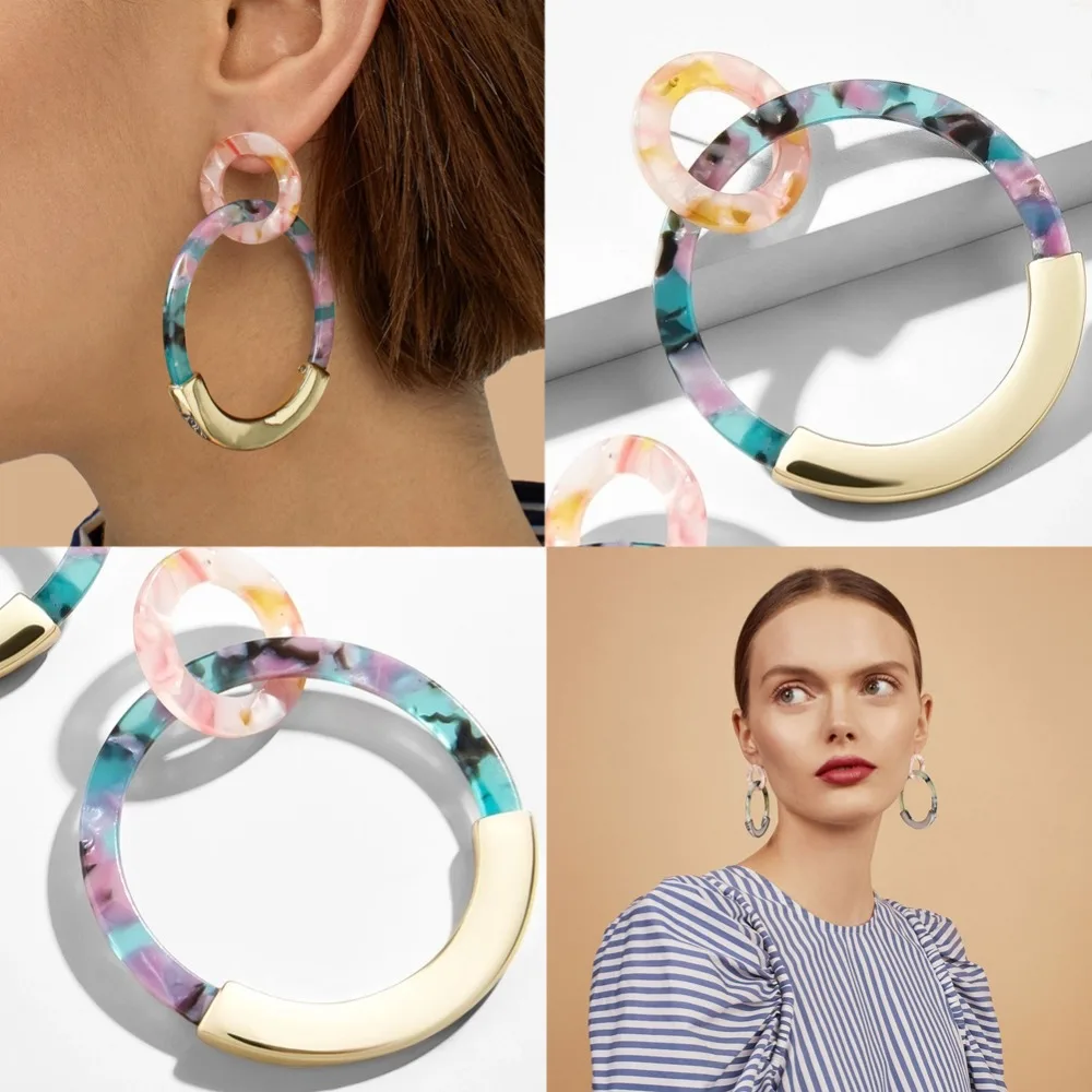 Vedawas BA Resin Hoop Earrings for Women Jewelry Smooth Gold Trim Handmade Statement Ear Accessories Brincos Wholesale Sxg2622
Vedawas BA Resin Hoop Earrings for Women Jewelry Smooth Gold Trim Handmade Statement Ear Accessories Brincos Wholesale Sxg2622